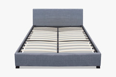 Bass Storage Bed Frame Grey & Euro Top Memory Foam Mattress GEL30 - Double