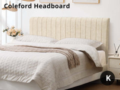 Coleford Headboard Chenille Beige - King