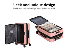 3-Piece Front Open Luggage Set – Rose Gold
