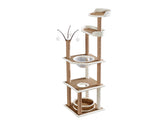 Cat Tree White & Beige - 164 cm