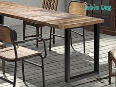 Box-Shape Medium Metal Table Legs - Set of 2