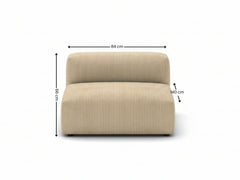 Corduroy Modular Armless Chaise - Beige