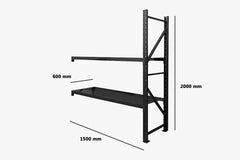 2-Layer Longspan Shelving Add-On Black – 1.5 M