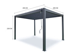 Aluminum Louvre Roof Pergola Grey - 3m x 3m