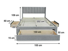 Coronado-A Bed Frame With Drawers & Euro Top Mattress L30 - Double