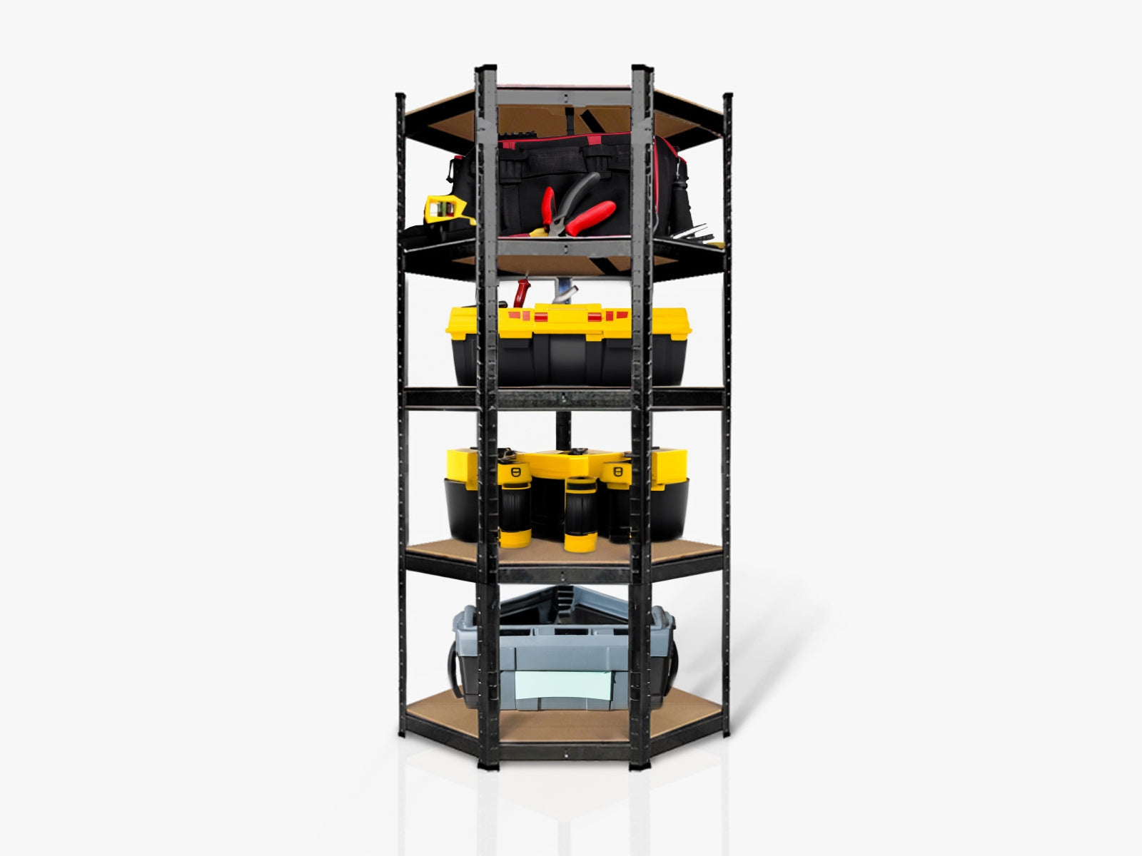 5-Layer Boltless Corner Shelving - Black
