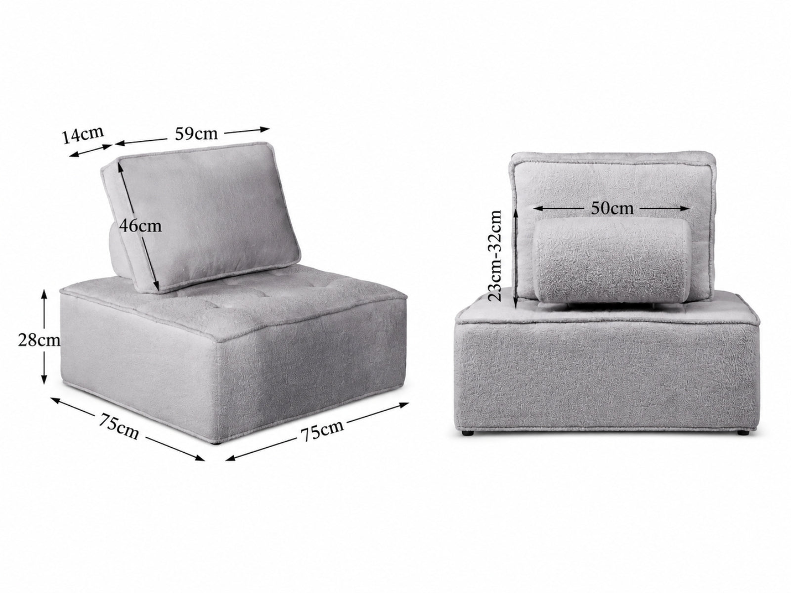 Brics Modular Sofa - Grey
