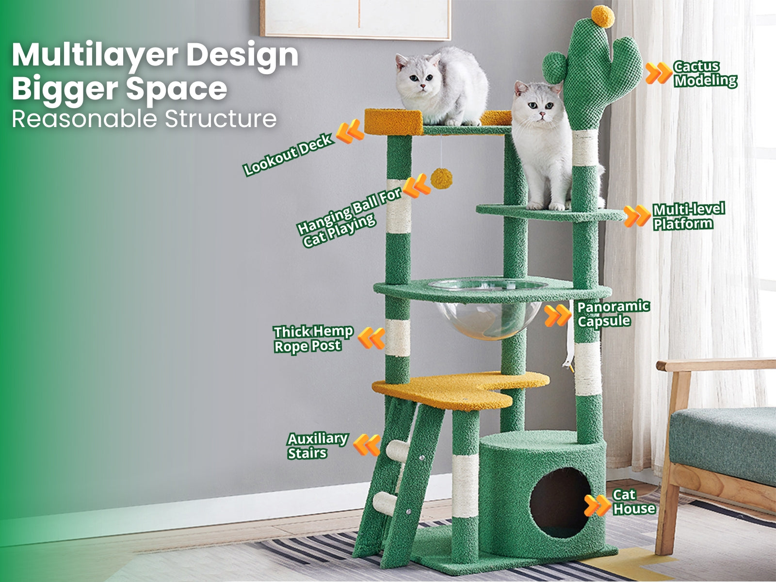 Cactus Cat tree - 143 cm