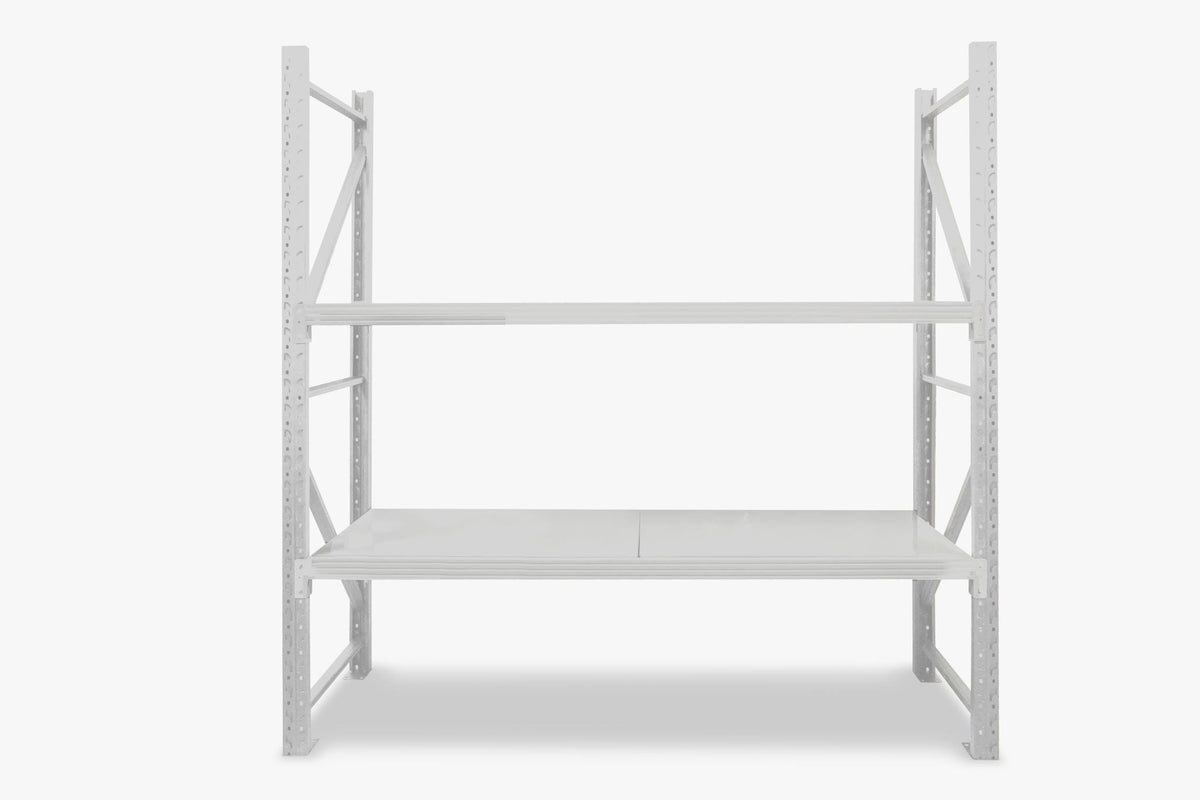 2-Layer Longspan Shelving Grey White - 1.5 M