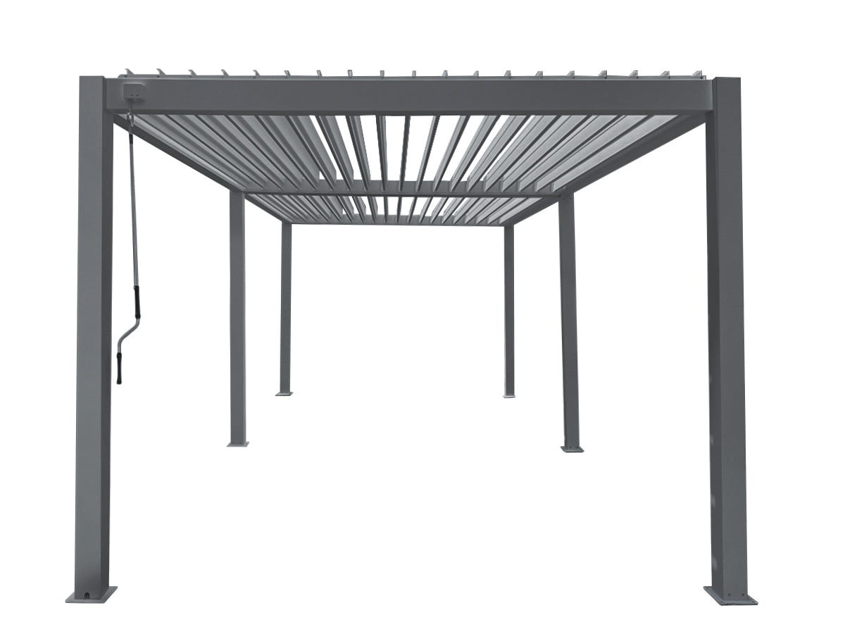 Aluminum Louvre Roof Pergola Grey - 3m x 6m