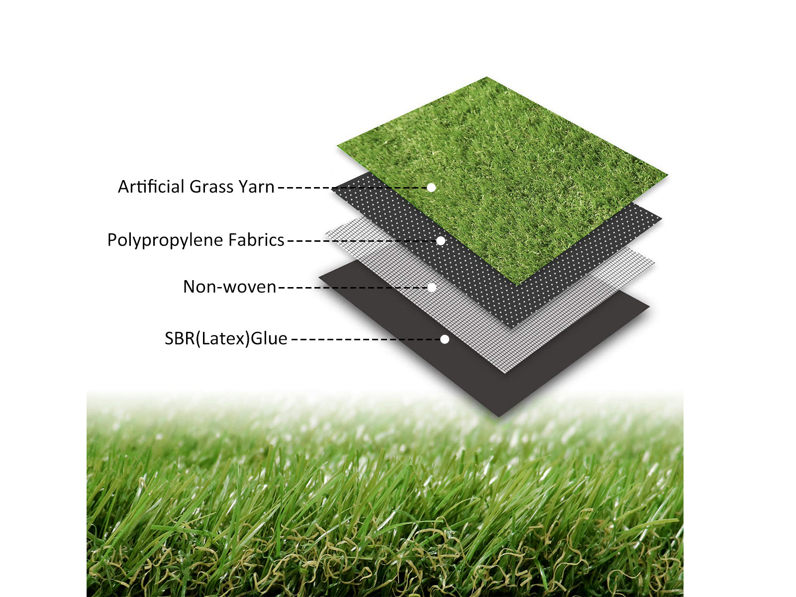 4-Colored 40 mm Artificial Grass - 1x10 m Roll