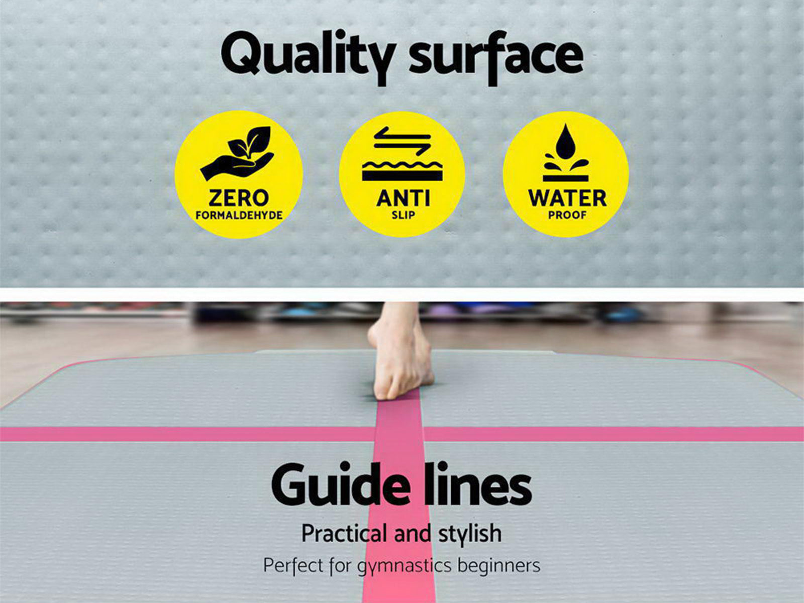Air Track Pink & Grey – 600cm x 100cm x 20cm