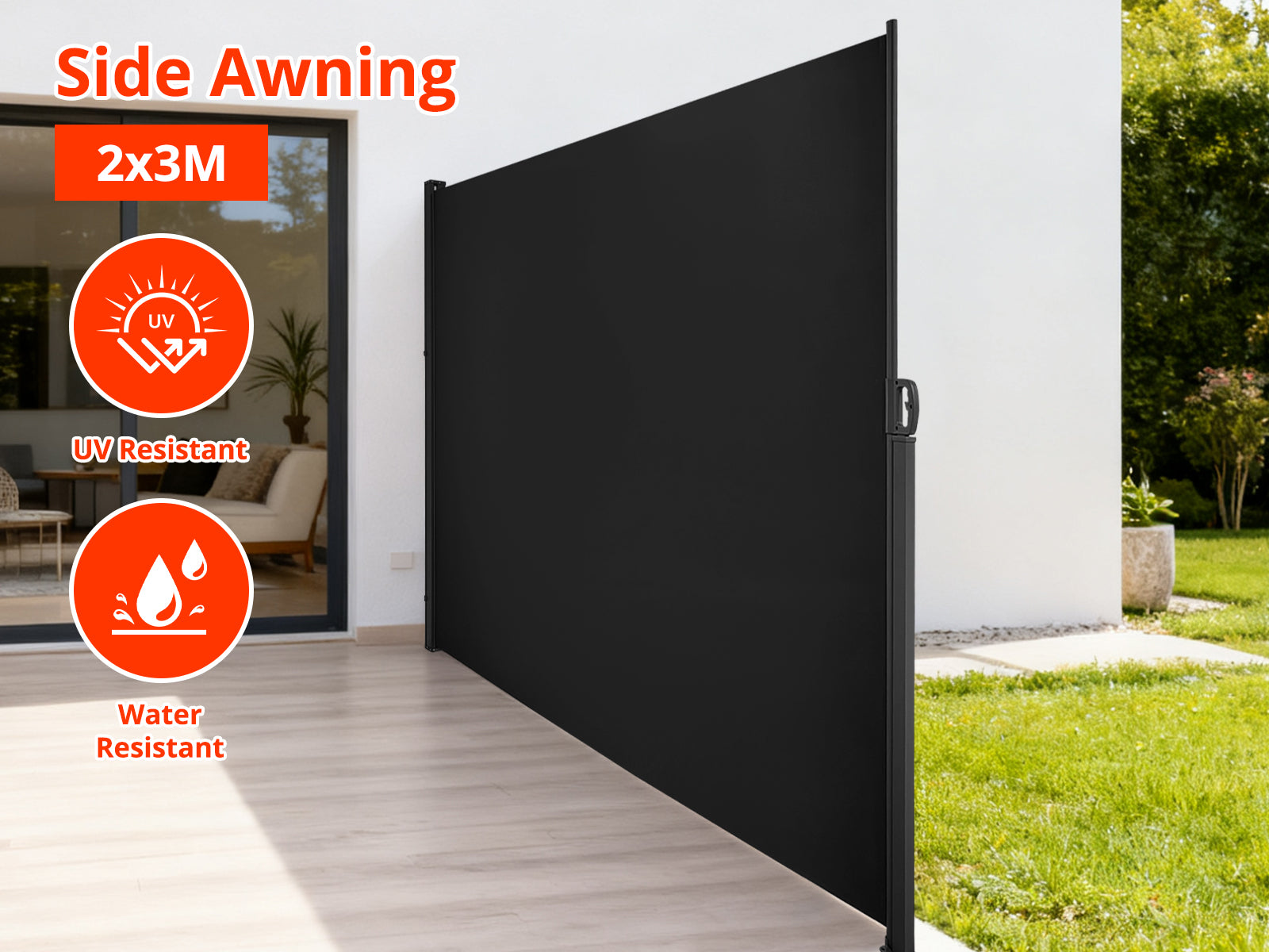 Black Side Awning 300cm x 200cm