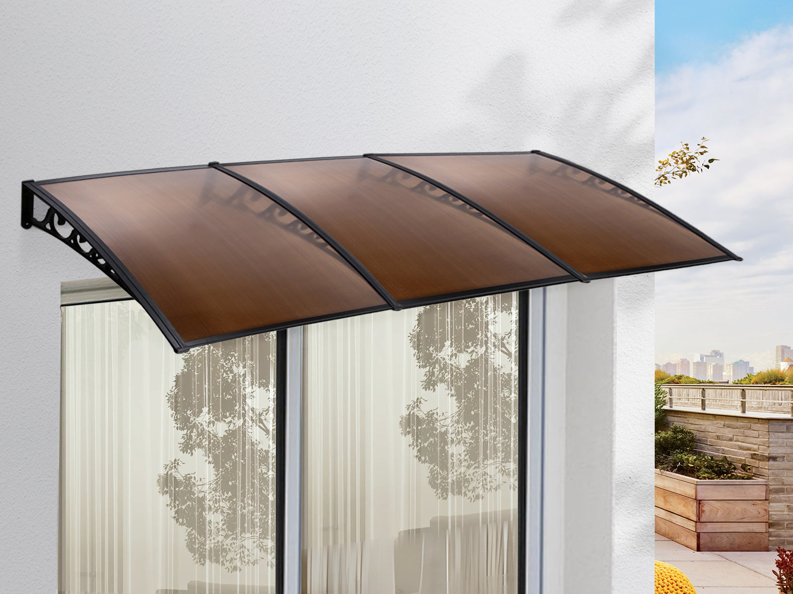 Brown Window Awning 150cm x 300cm