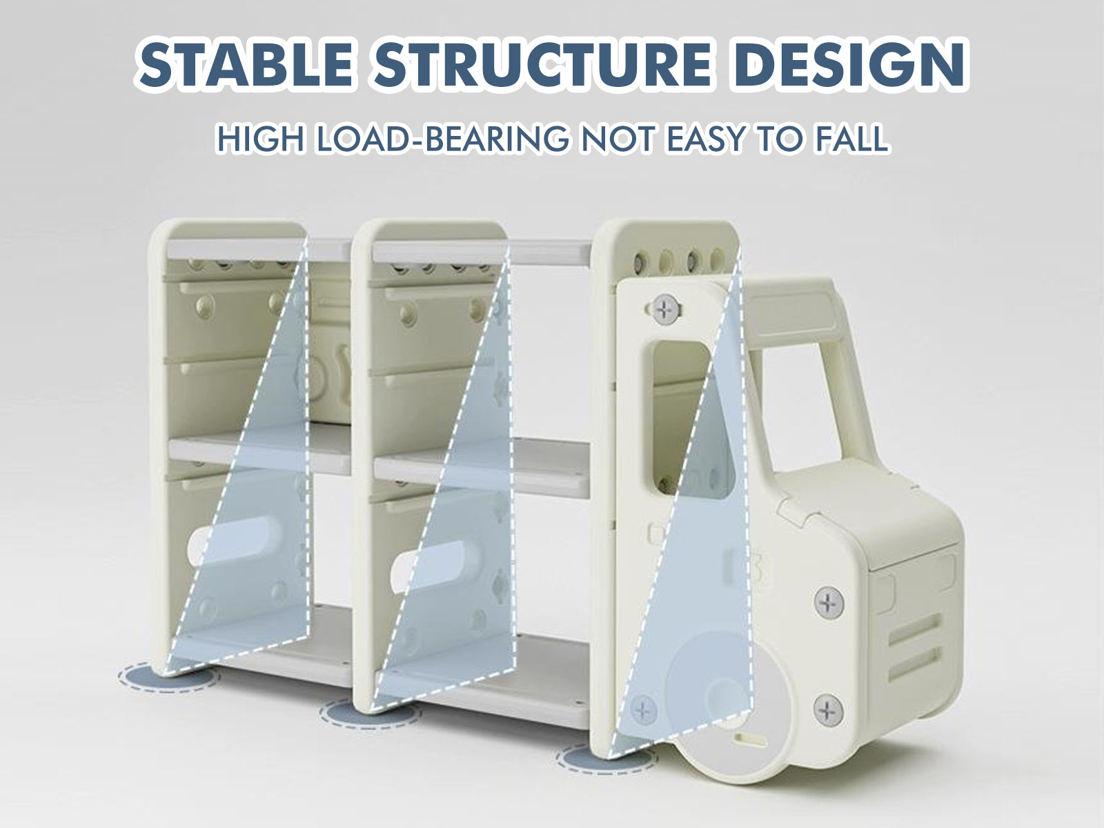 Car Shape Kids Toy Storage Shelf 2x2 - White