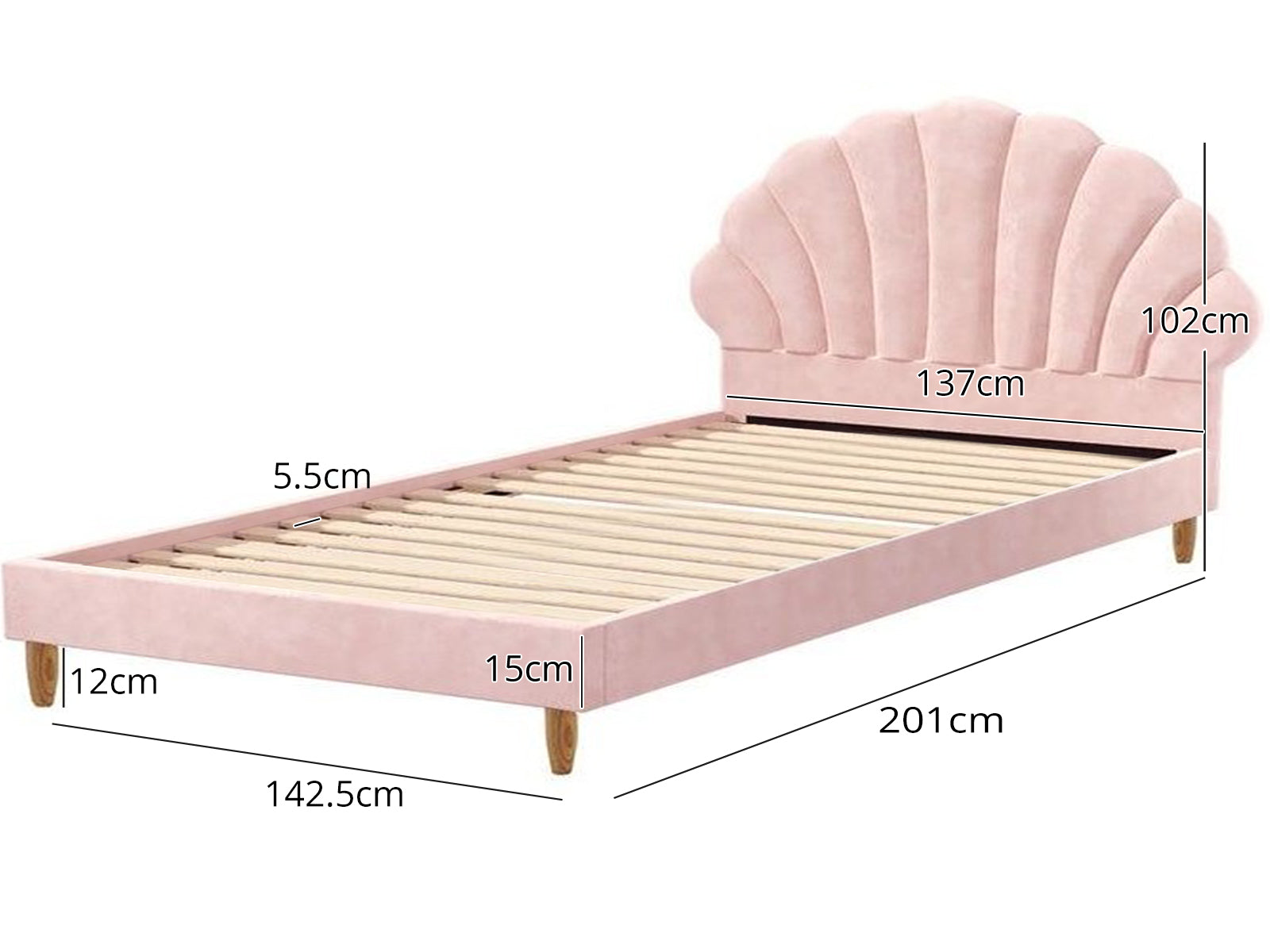 Ariel Princess Bed & Euro Top Mattress L30 - Double