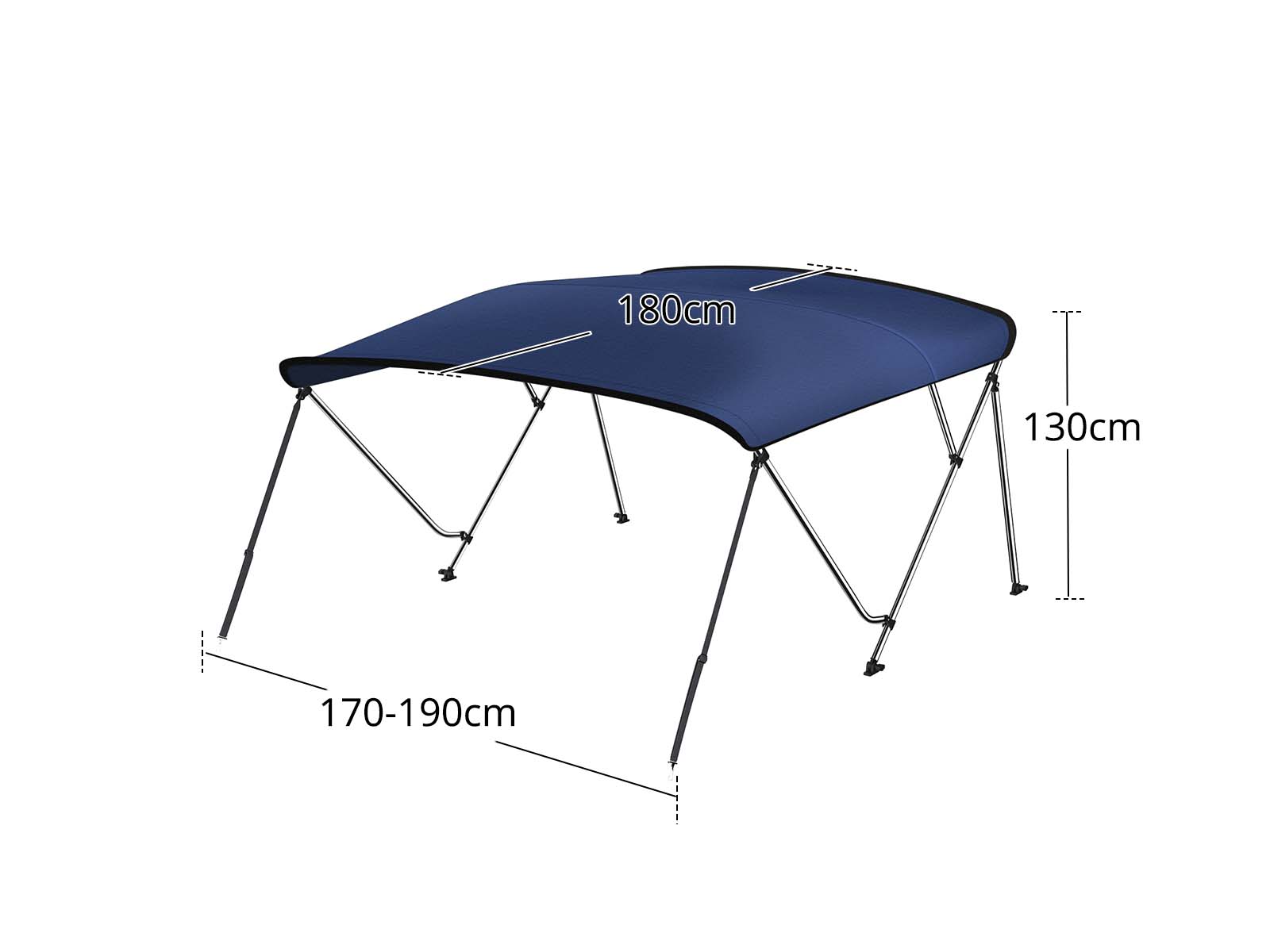 3 Bow Boat Bimini Top 1.7–1.9m – Navy