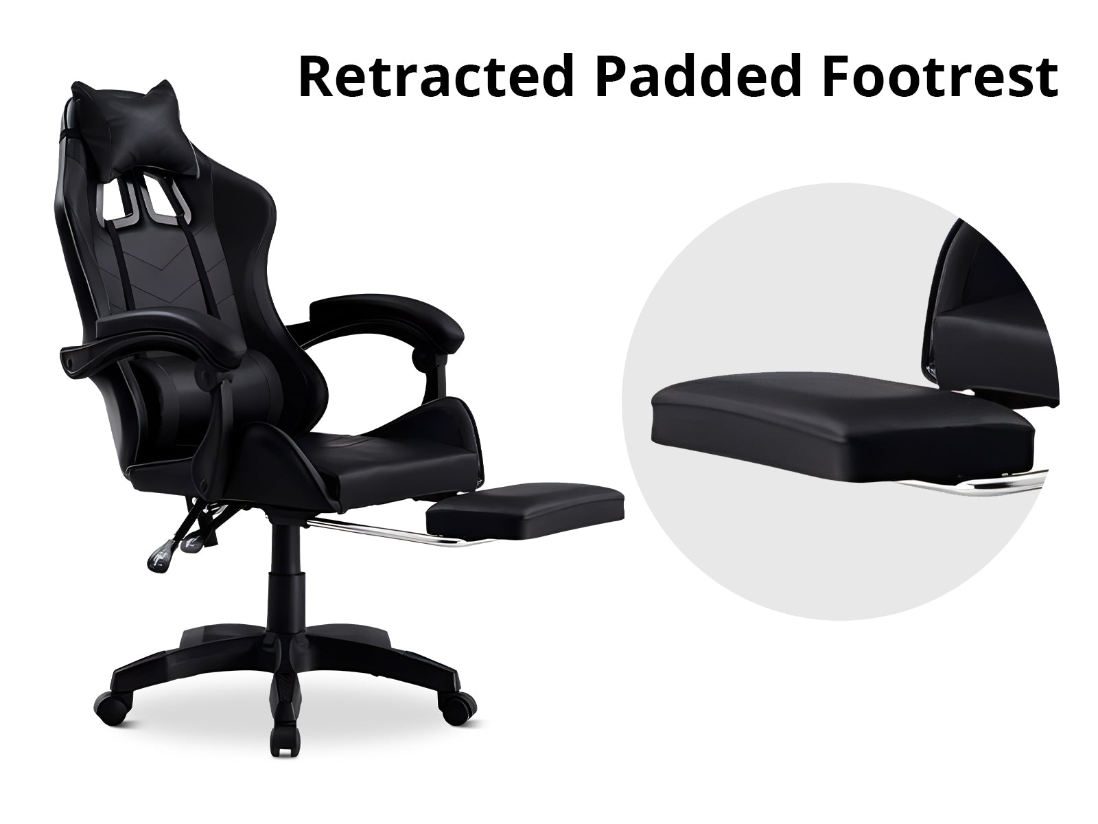 Chano Deluxe Gaming Chair PU Black
