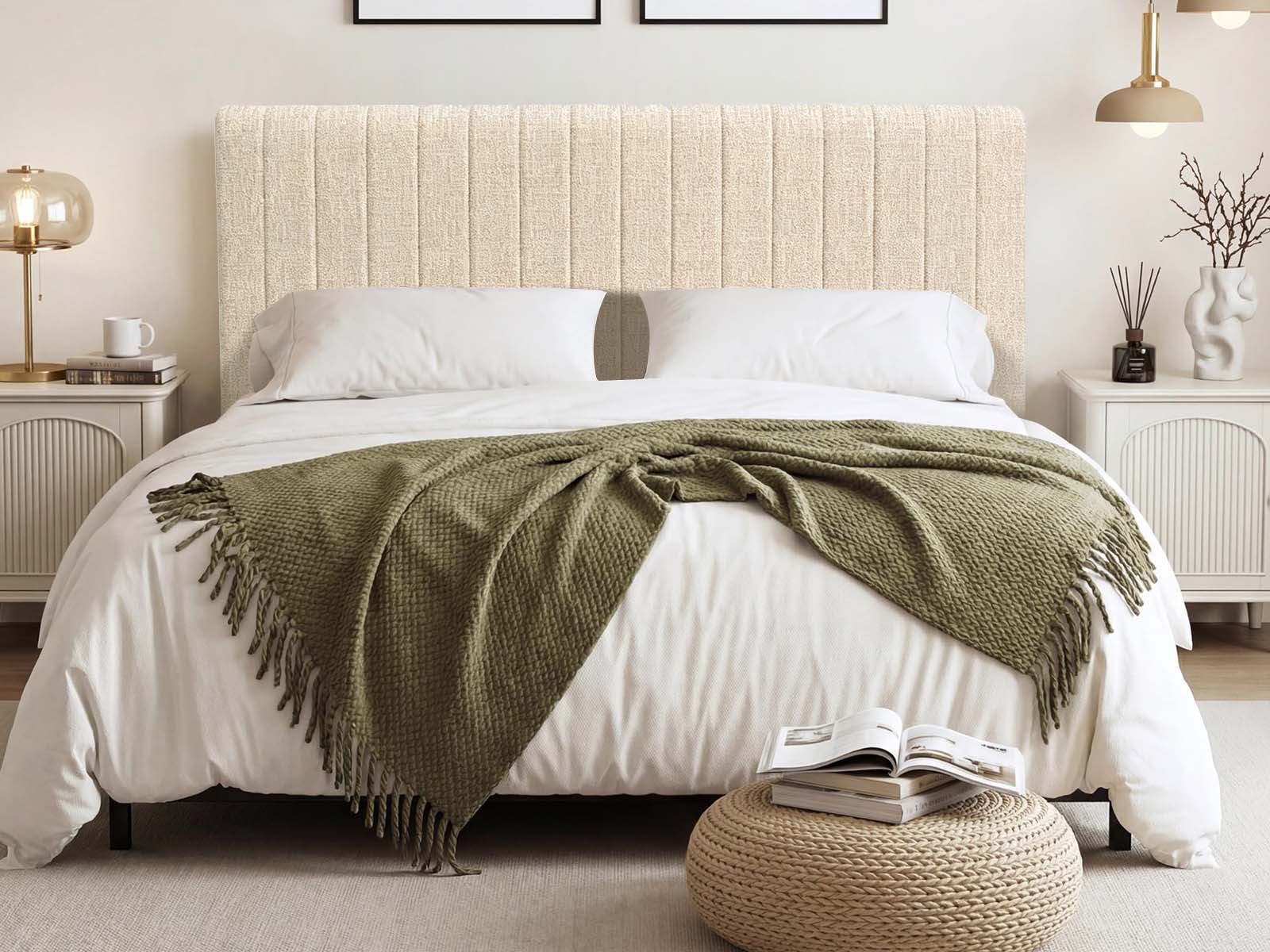 Coleford Headboard Chenille Beige - King