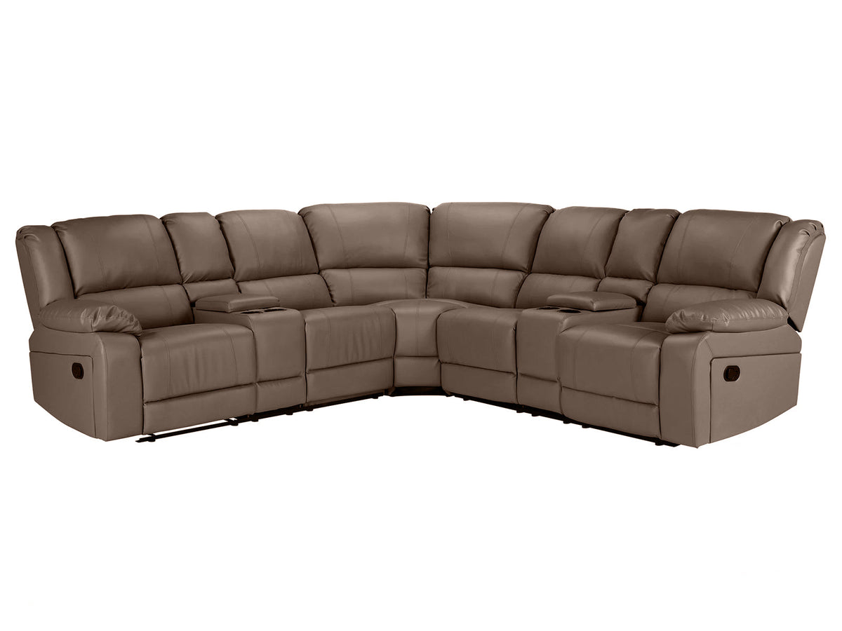 Caetlin PU Leather Recliner Sofa Set - Brown