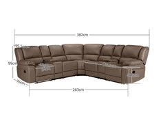 Caetlin PU Leather Recliner Sofa Set - Brown