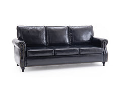 Cassandra 3-seater Sofa PU - Black