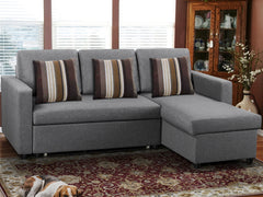 Corey Pull Out Sofa Bed with Pillows - Grey