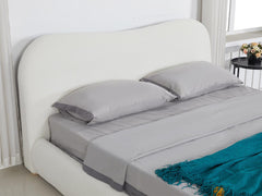 Alva Boucle Headboard White - Double