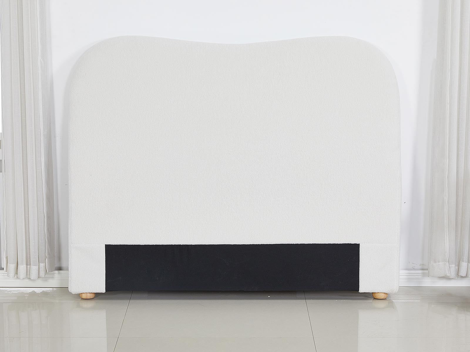 Alva Boucle Headboard White - Queen