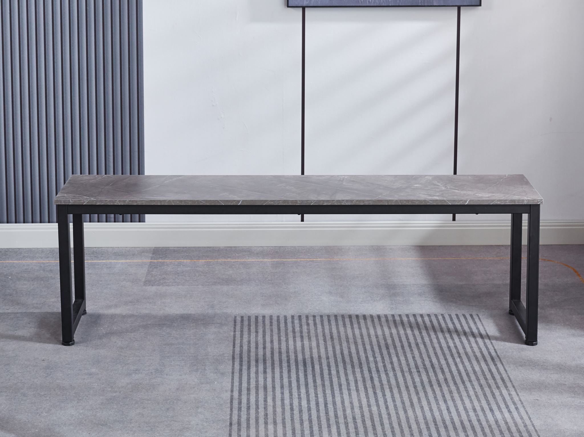 3-Piece Grey Marble Look Dining Set
