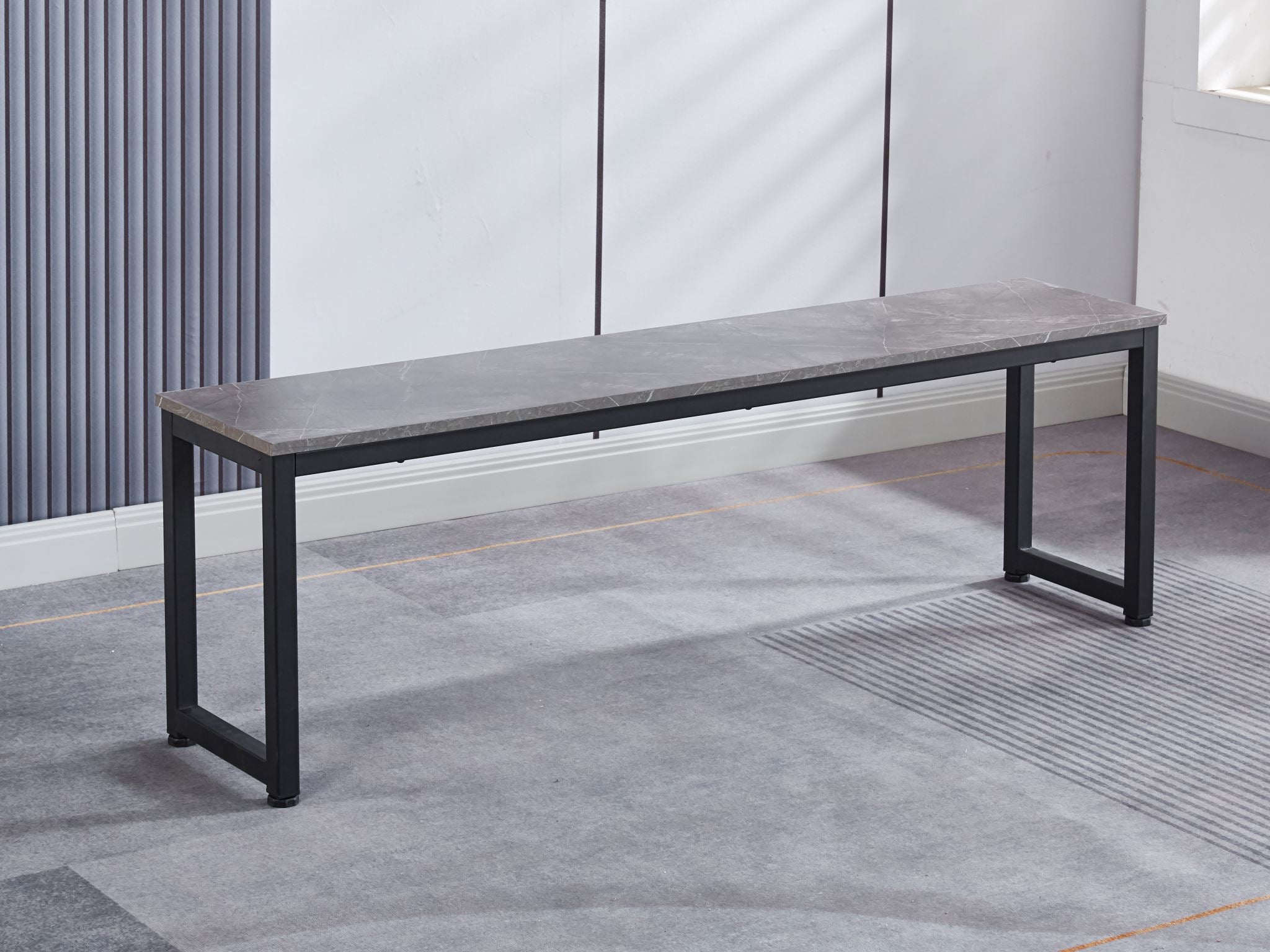 3-Piece Grey Marble Look Dining Set