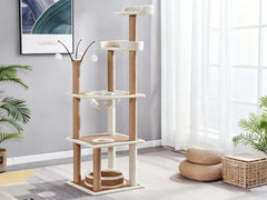 Cat Tree White & Beige - 164 cm