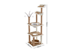 Cat Tree White & Beige - 164 cm