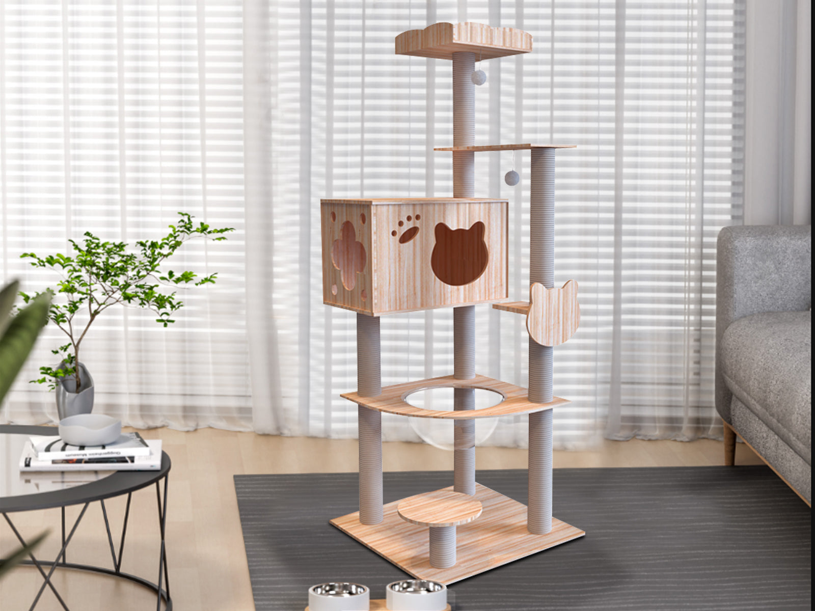 Cat Tree Wooden - 165 cm