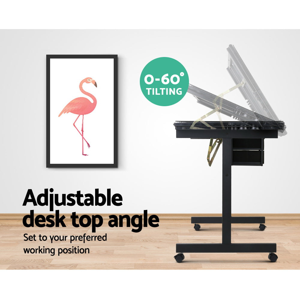 Artiss Drawing Desk Drafting Table - Black