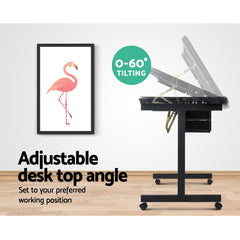 Artiss Drawing Desk Drafting Table - Black