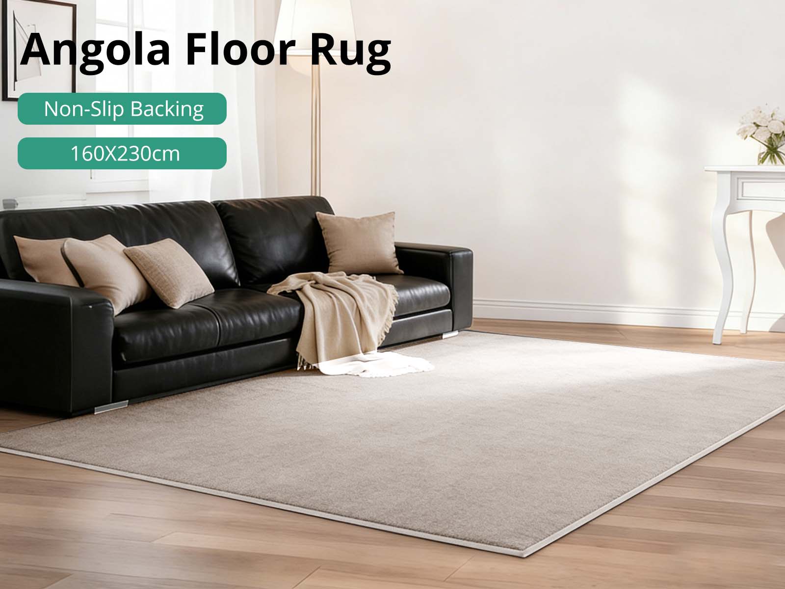 Angola Floor Rug 160cm x 230cm - Light brown