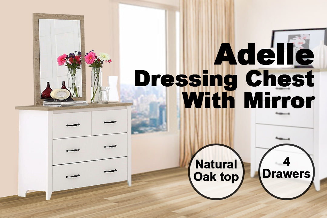 Adelle 4-Drawer Chest with Mirror