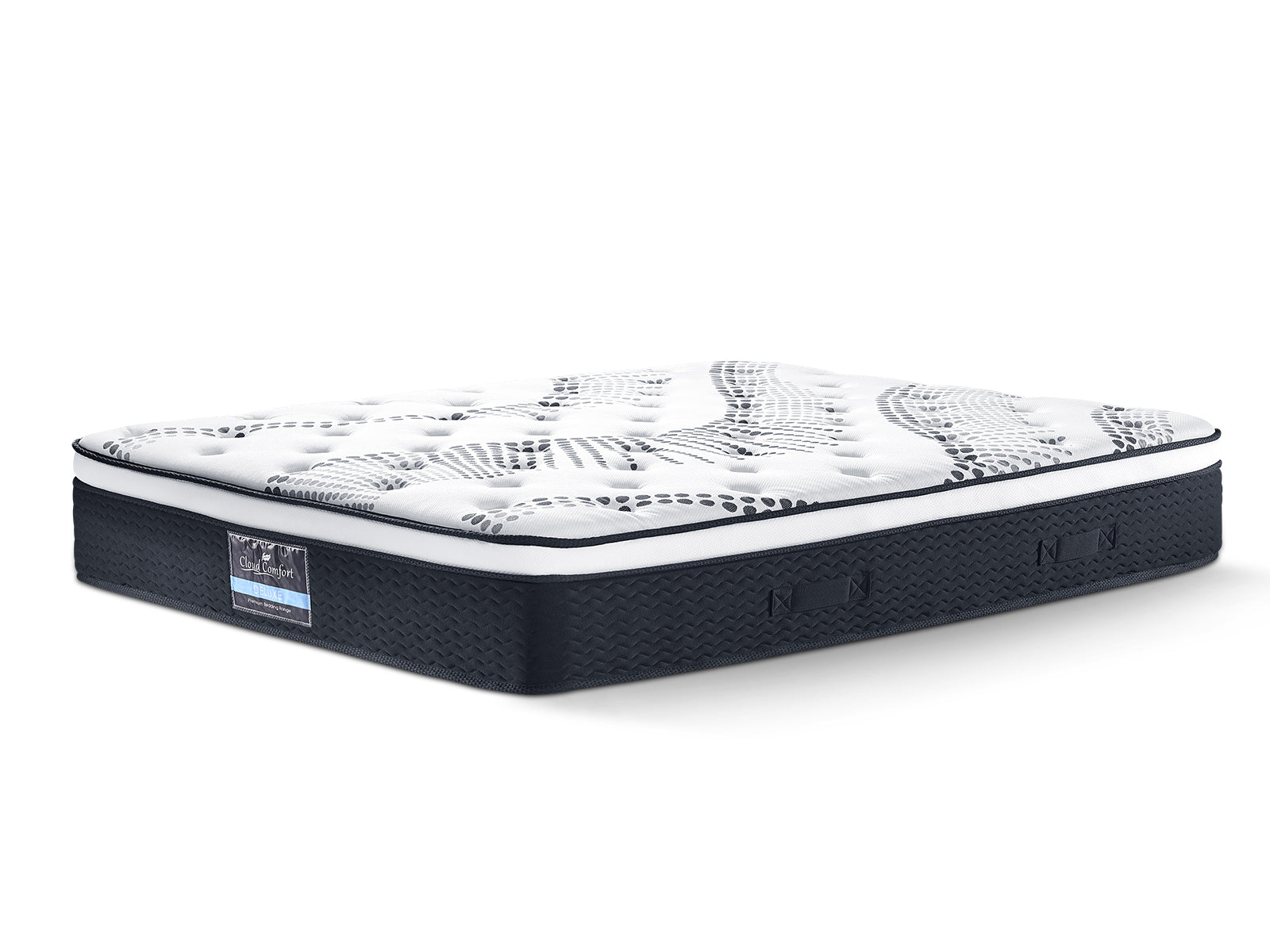 Bass Storage Bed Frame Grey & Euro Top Mattress J32 - Double