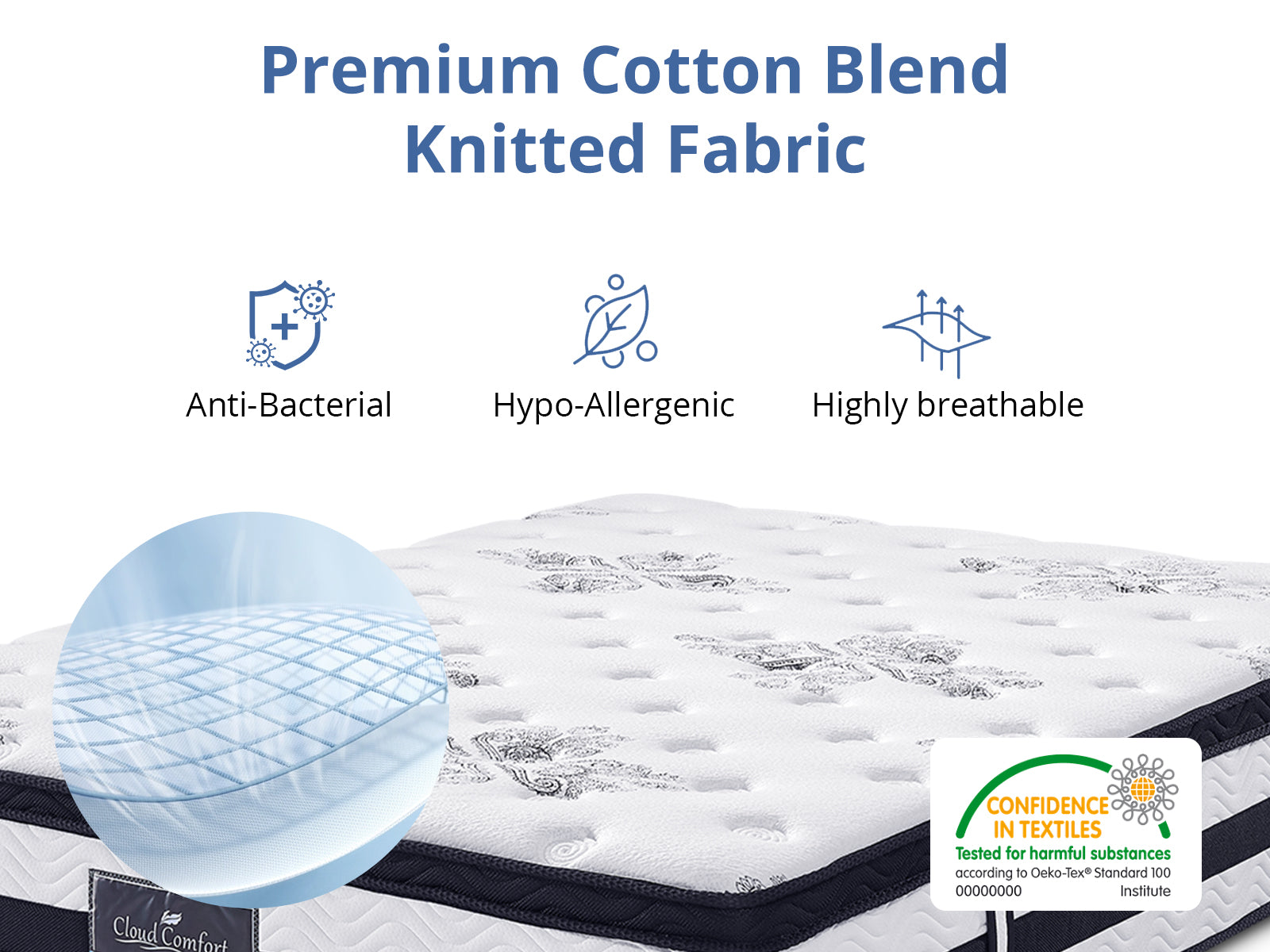 Blaine Velvet Bed Frame Beige & K34 Mattress - Queen