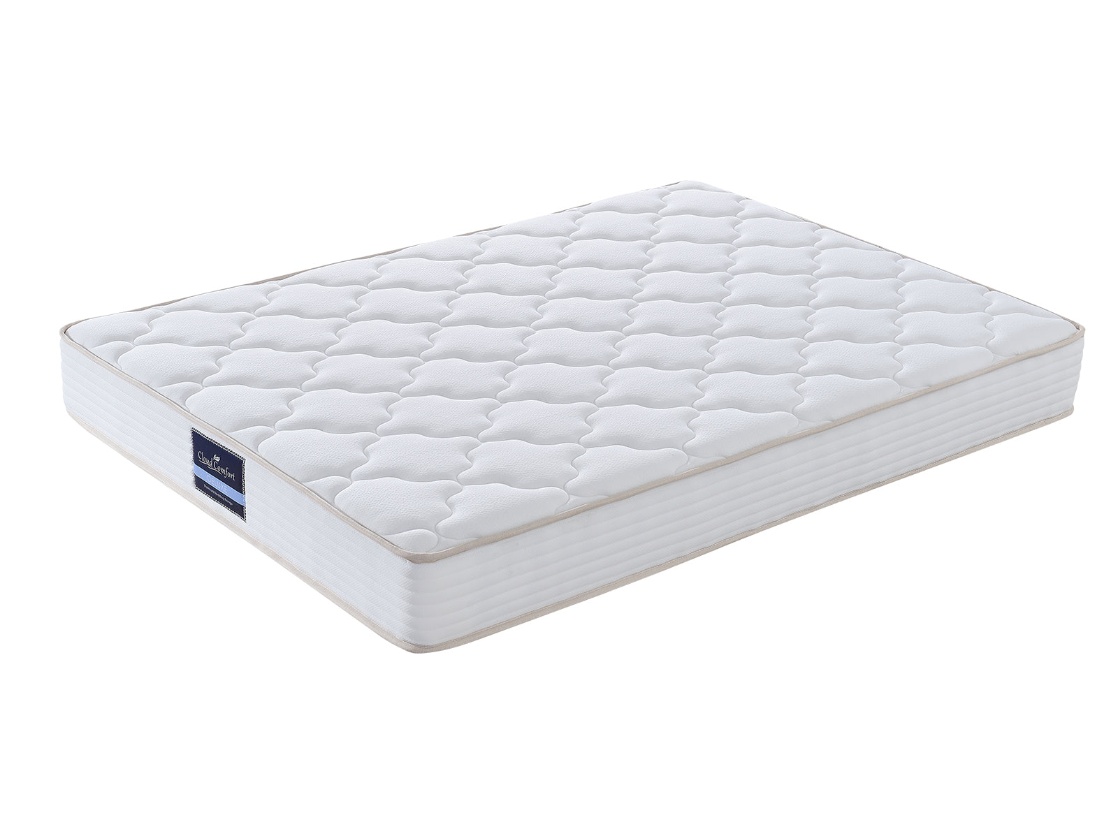 Arna Bed Frame Grey & PIL20 Mattress with Pillows - Queen