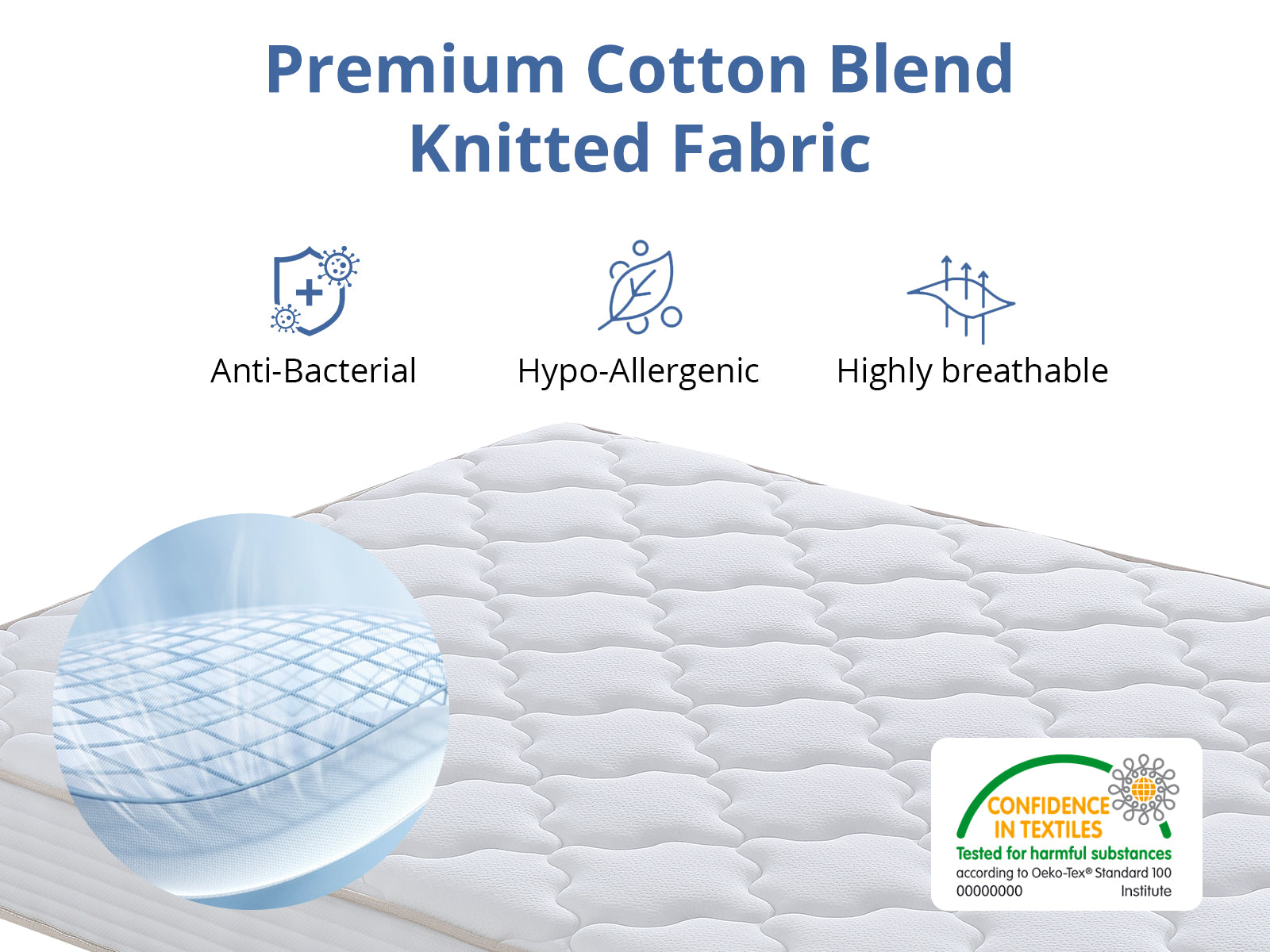 Blaine Velvet Bed Frame Beige & PIL20 Mattress with Pillows - Queen