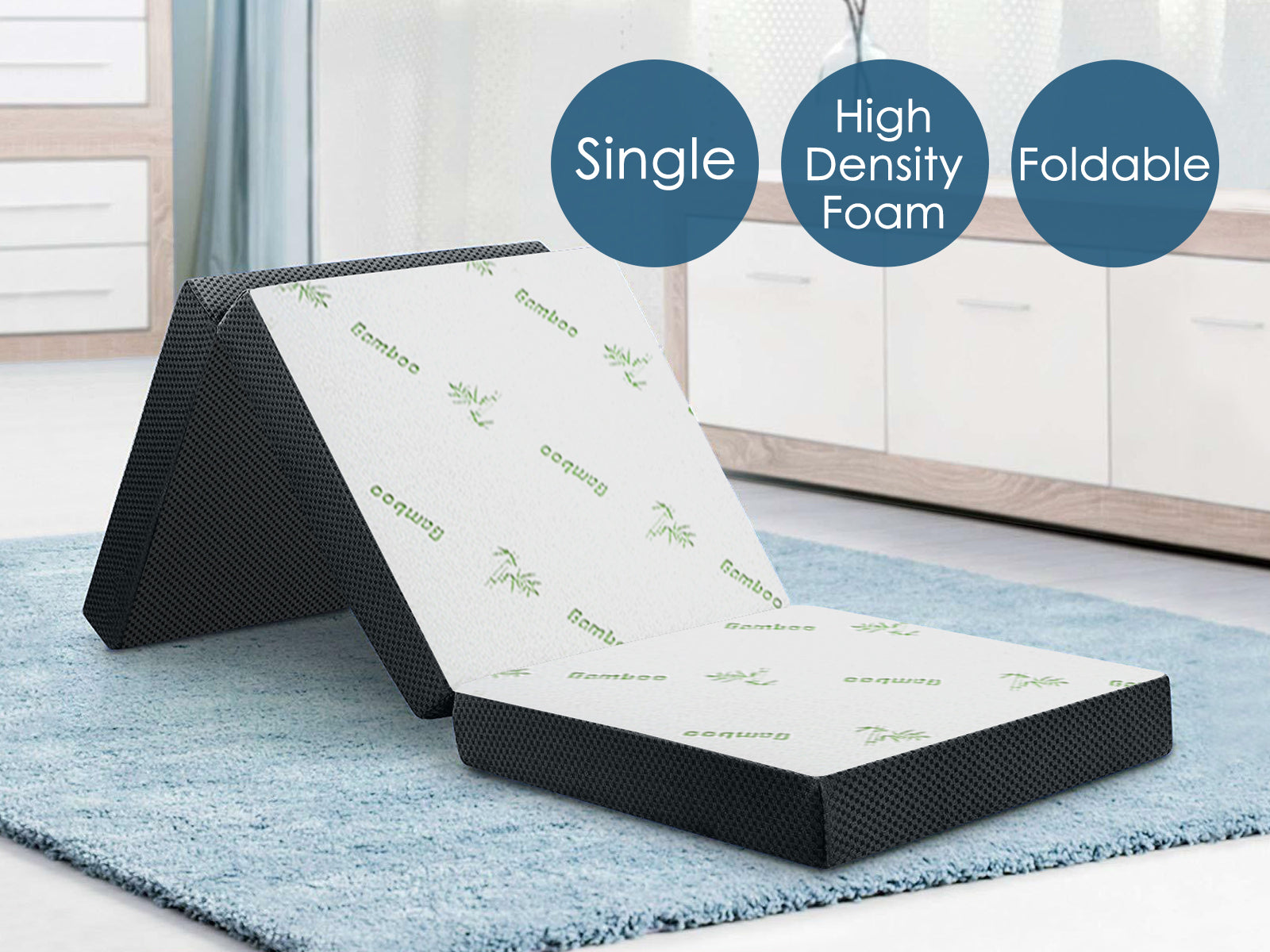 3-Fold High-Density Foam Mattress Topper - Single