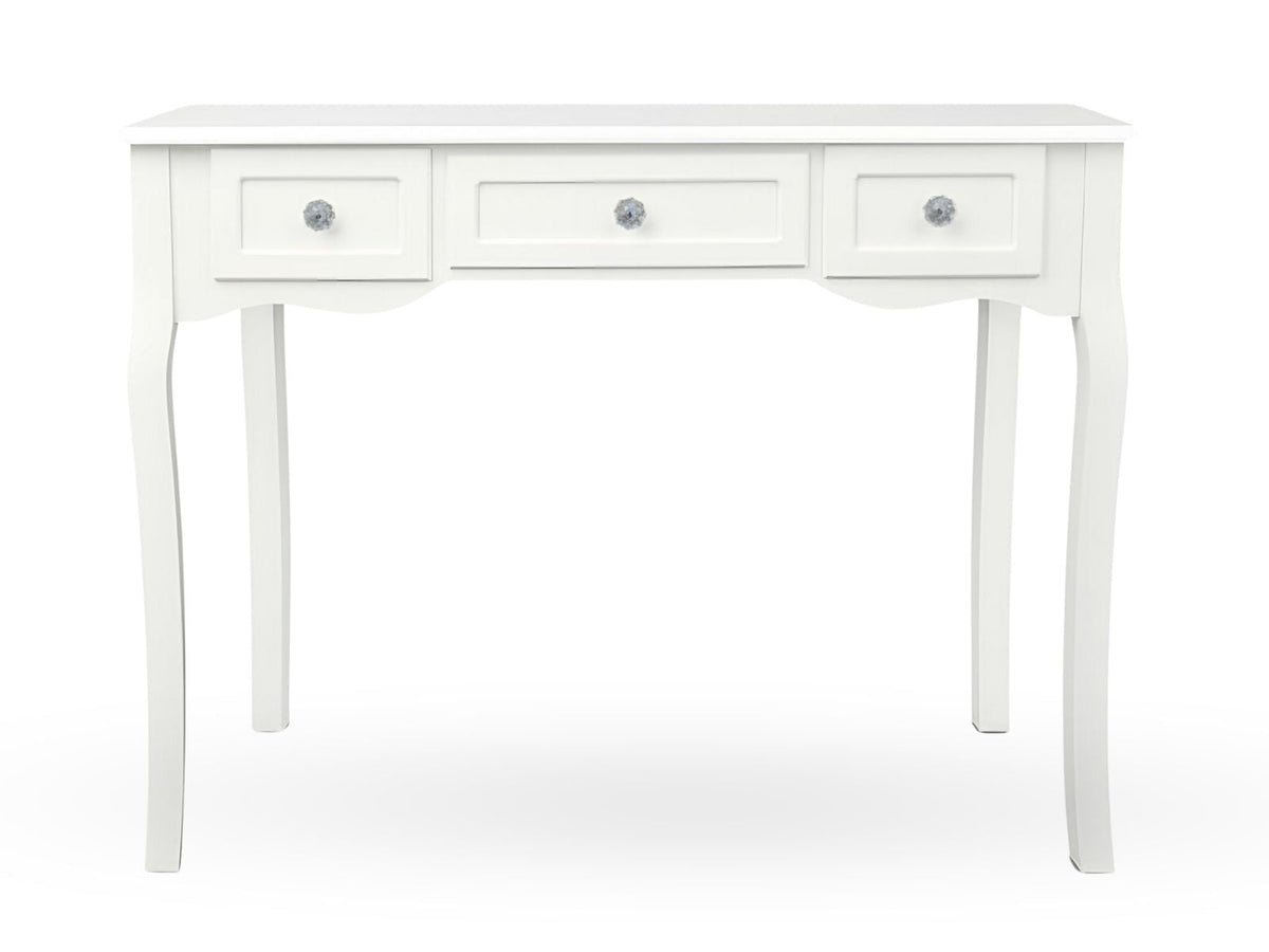3-Drawer Console Table - White