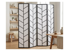 4-Panel Room Divider D P1 - Black