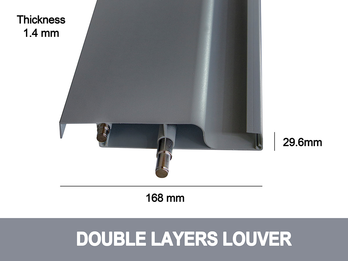 Aluminum Louvre Roof Pergola Grey - 3m x 6m