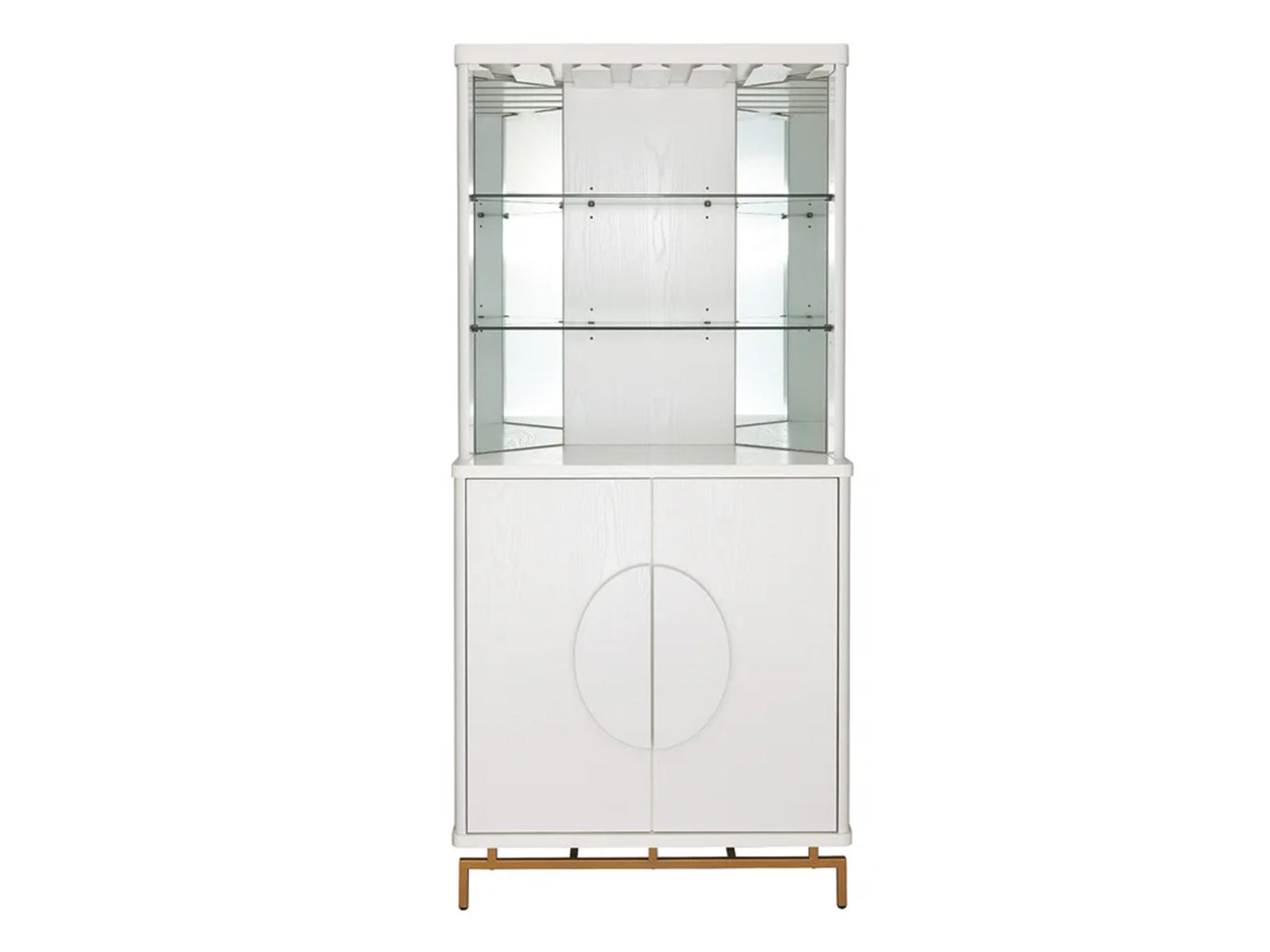 2-Door Corner Wine Cabinet - White