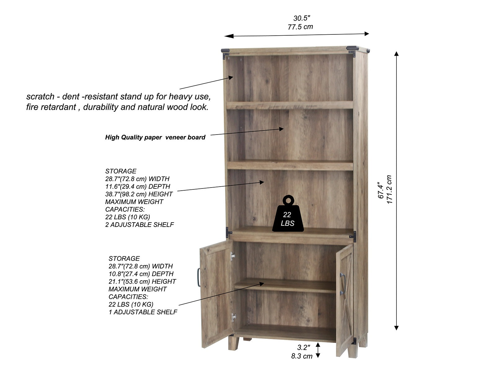 2-Door Bookcase
