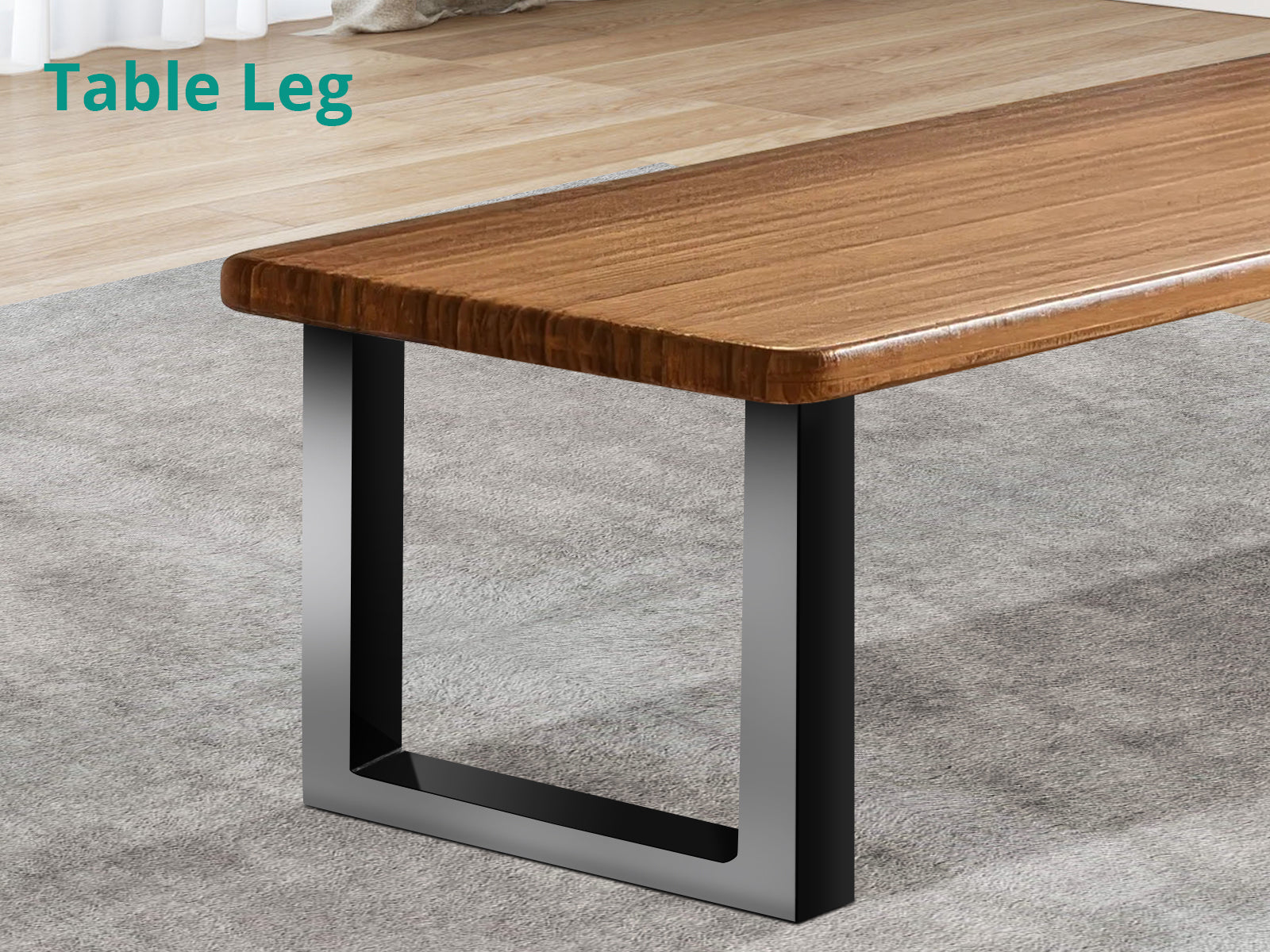 Box Shape Small Metal Table Legs - Set of 2