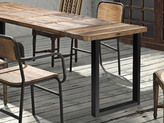 Box-Shape Medium Metal Table Legs - Set of 2